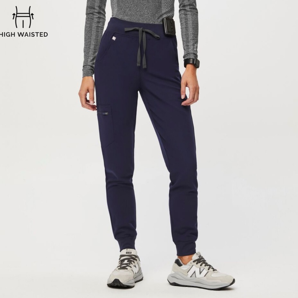 FIGS High Waisted Navy Zamora Joggers (M)
